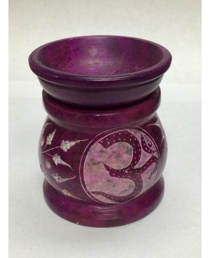 Purple Marble Soapstone Hand Carved Tealight & Aroma Oil Burner Diffuser Spa 